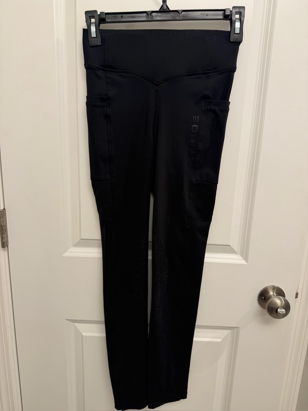 Girls - STRIDE equestrian breeches / leggings with side pockets Black- Large